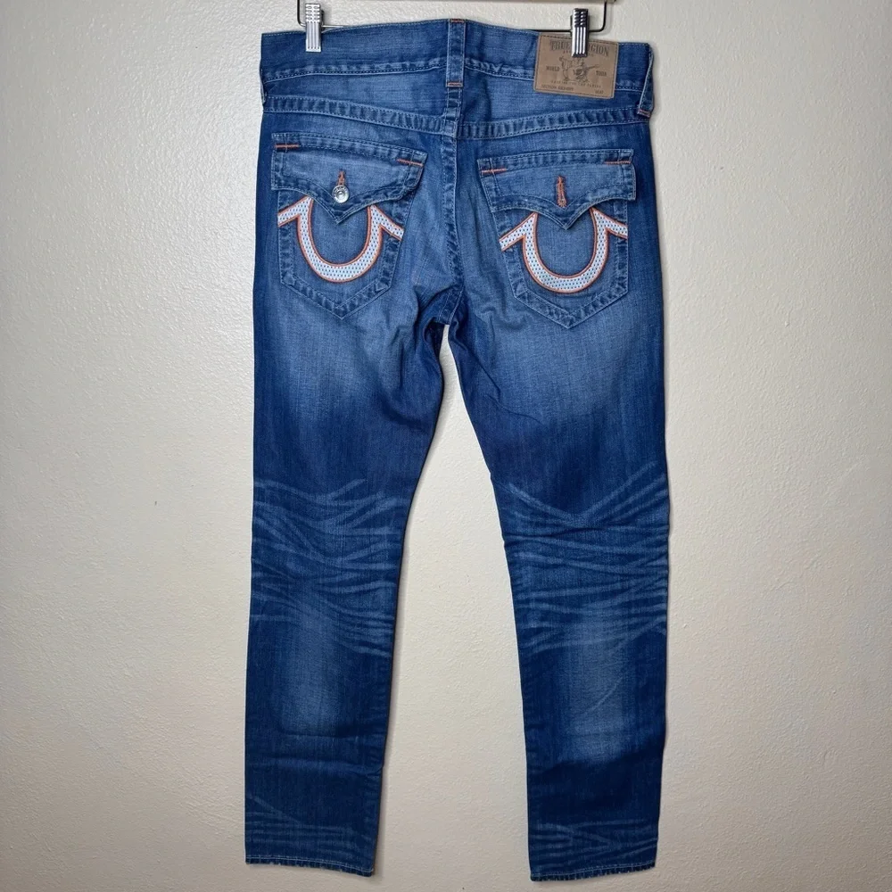 True Religion Jeans Men’s 32 Blue Relaxed Skinny Flap Denim